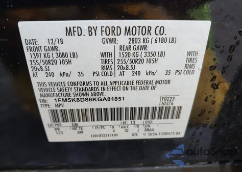 2019 Ford Explorer Xlt from USA, damaged, VIN 1FM5K8D86KGA81851